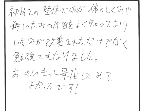 痛みが改善されました。